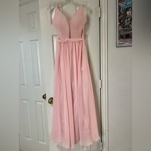 Brand New Long Pink Dress with Corset Back